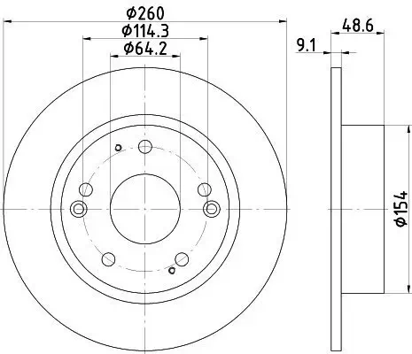 Bremsscheibe Hinterachse HELLA 8DD 355 117-091 Bild Bremsscheibe Hinterachse HELLA 8DD 355 117-091