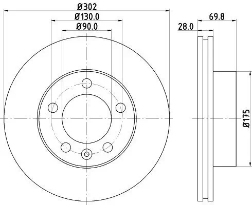 Bremsscheibe HELLA 8DD 355 117-121 Bild Bremsscheibe HELLA 8DD 355 117-121