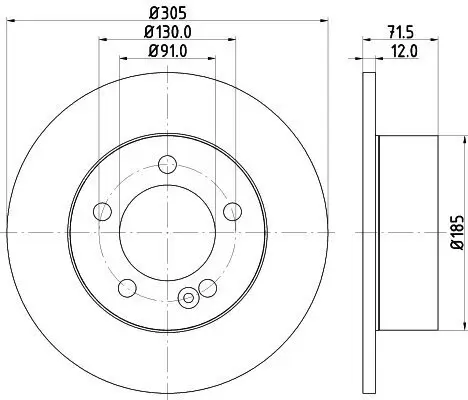 Bremsscheibe HELLA 8DD 355 117-141 Bild Bremsscheibe HELLA 8DD 355 117-141