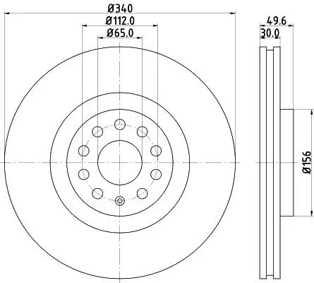 Bremsscheibe HELLA 8DD 355 129-241 Bild Bremsscheibe HELLA 8DD 355 129-241