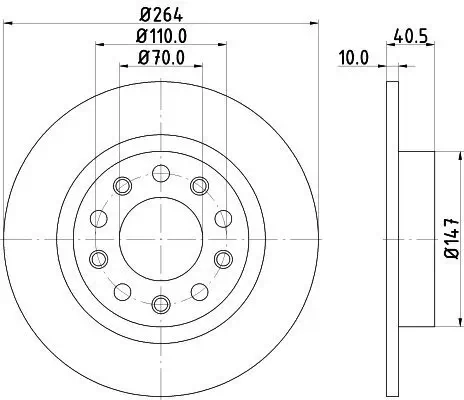 Bremsscheibe Hinterachse HELLA 8DD 355 117-241 Bild Bremsscheibe Hinterachse HELLA 8DD 355 117-241