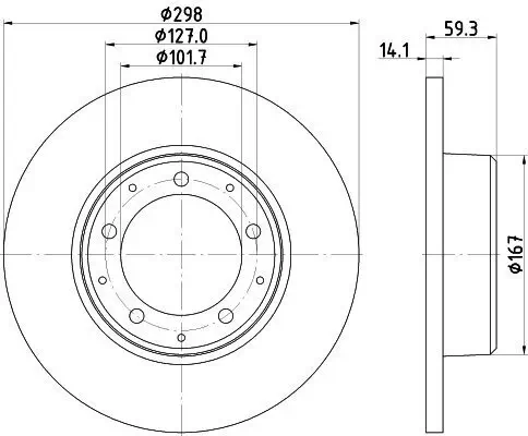 Bremsscheibe HELLA 8DD 355 117-271 Bild Bremsscheibe HELLA 8DD 355 117-271