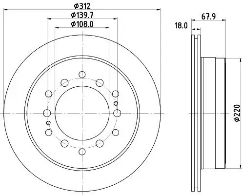 Bremsscheibe HELLA 8DD 355 122-711 Bild Bremsscheibe HELLA 8DD 355 122-711