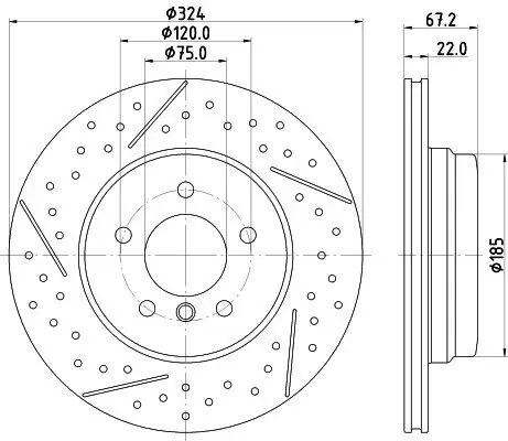 Bremsscheibe Hinterachse HELLA 8DD 355 123-031 Bild Bremsscheibe Hinterachse HELLA 8DD 355 123-031