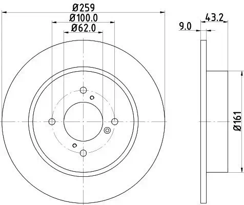 Bremsscheibe HELLA 8DD 355 117-301 Bild Bremsscheibe HELLA 8DD 355 117-301