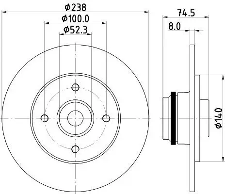 Bremsscheibe HELLA 8DD 355 123-431 Bild Bremsscheibe HELLA 8DD 355 123-431