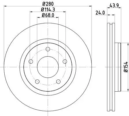 Bremsscheibe Vorderachse HELLA 8DD 355 117-321 Bild Bremsscheibe Vorderachse HELLA 8DD 355 117-321