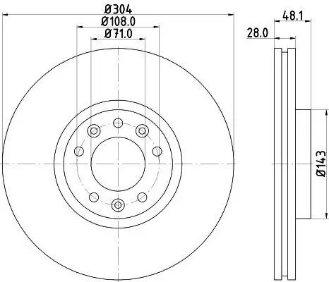 Bremsscheibe HELLA 8DD 355 117-331 Bild Bremsscheibe HELLA 8DD 355 117-331