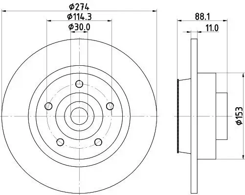 Bremsscheibe Hinterachse HELLA 8DD 355 117-351 Bild Bremsscheibe Hinterachse HELLA 8DD 355 117-351