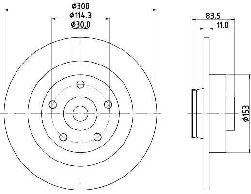 Bremsscheibe Hinterachse HELLA 8DD 355 123-401 Bild Bremsscheibe Hinterachse HELLA 8DD 355 123-401
