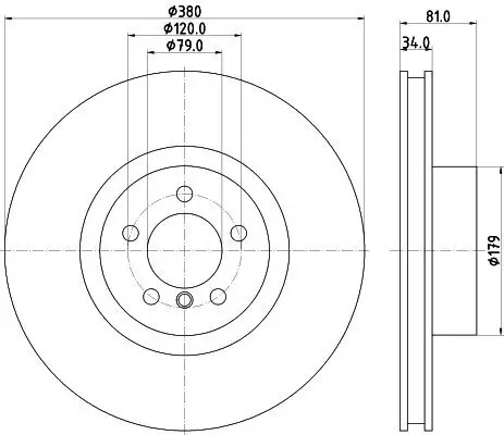 Bremsscheibe Vorderachse HELLA 8DD 355 122-571 Bild Bremsscheibe Vorderachse HELLA 8DD 355 122-571