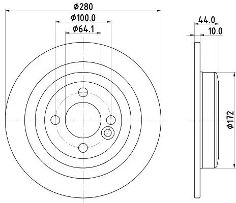 Bremsscheibe HELLA 8DD 355 122-971 Bild Bremsscheibe HELLA 8DD 355 122-971