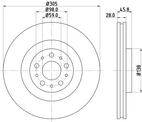 Bremsscheibe HELLA 8DD 355 129-351