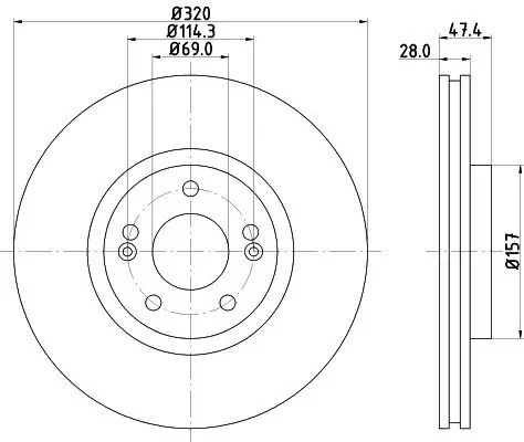 Bremsscheibe HELLA 8DD 355 117-971 Bild Bremsscheibe HELLA 8DD 355 117-971