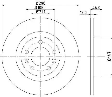 Bremsscheibe Hinterachse HELLA 8DD 355 117-991 Bild Bremsscheibe Hinterachse HELLA 8DD 355 117-991
