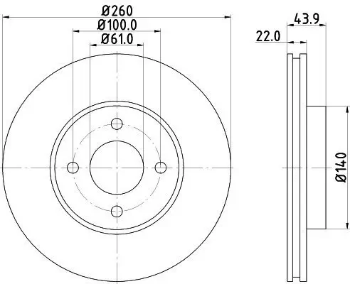 Bremsscheibe HELLA 8DD 355 118-291 Bild Bremsscheibe HELLA 8DD 355 118-291