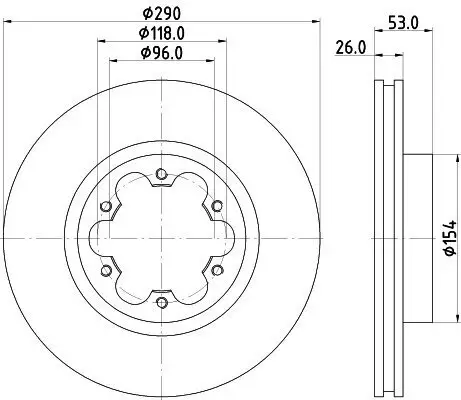 Bremsscheibe HELLA 8DD 355 118-481 Bild Bremsscheibe HELLA 8DD 355 118-481