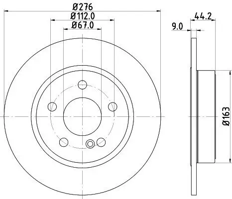 Bremsscheibe Hinterachse HELLA 8DD 355 119-431 Bild Bremsscheibe Hinterachse HELLA 8DD 355 119-431