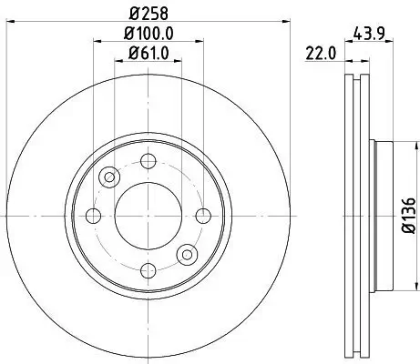 Bremsscheibe HELLA 8DD 355 118-491 Bild Bremsscheibe HELLA 8DD 355 118-491