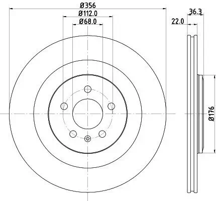 Bremsscheibe HELLA 8DD 355 125-551 Bild Bremsscheibe HELLA 8DD 355 125-551
