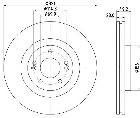 Bremsscheibe HELLA 8DD 355 131-351 Bild Bremsscheibe HELLA 8DD 355 131-351