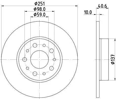 Bremsscheibe HELLA 8DD 355 118-071 Bild Bremsscheibe HELLA 8DD 355 118-071