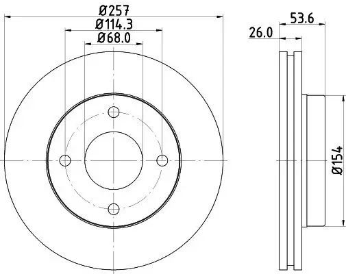 Bremsscheibe Vorderachse HELLA 8DD 355 118-571 Bild Bremsscheibe Vorderachse HELLA 8DD 355 118-571