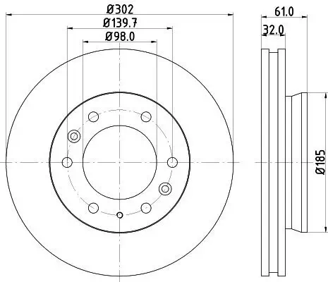 Bremsscheibe HELLA 8DD 355 119-211 Bild Bremsscheibe HELLA 8DD 355 119-211