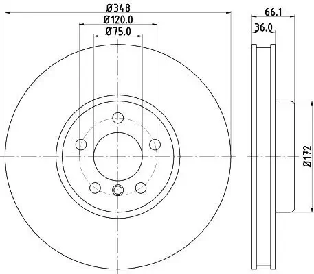 Bremsscheibe Vorderachse rechts HELLA 8DD 355 119-271 Bild Bremsscheibe Vorderachse rechts HELLA 8DD 355 119-271