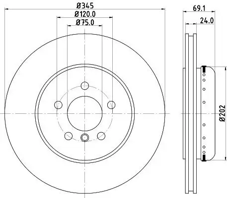 Bremsscheibe HELLA 8DD 355 120-871 Bild Bremsscheibe HELLA 8DD 355 120-871