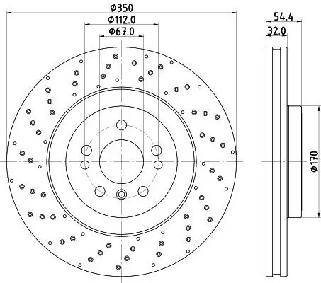 Bremsscheibe Vorderachse HELLA 8DD 355 122-541 Bild Bremsscheibe Vorderachse HELLA 8DD 355 122-541
