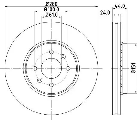 Bremsscheibe HELLA 8DD 355 129-611 Bild Bremsscheibe HELLA 8DD 355 129-611