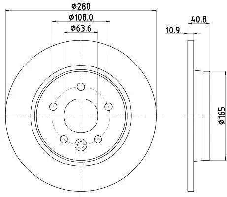 Bremsscheibe HELLA 8DD 355 119-501 Bild Bremsscheibe HELLA 8DD 355 119-501