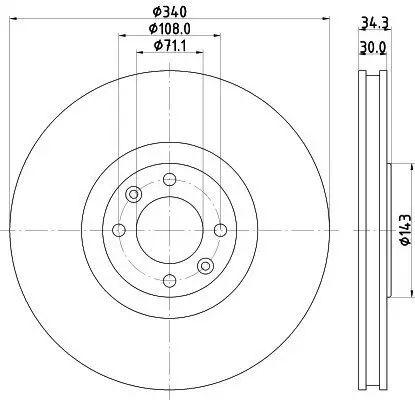 Bremsscheibe HELLA 8DD 355 119-641 Bild Bremsscheibe HELLA 8DD 355 119-641