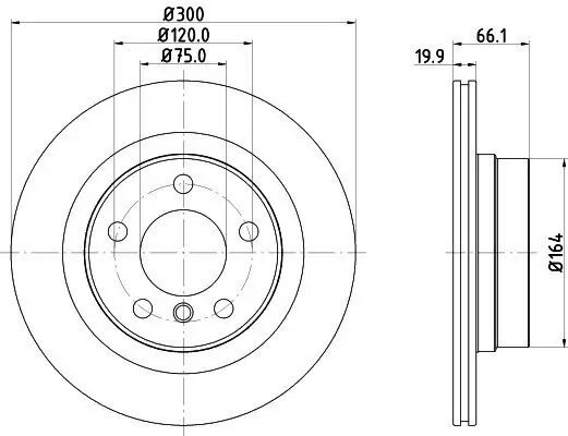 Bremsscheibe HELLA 8DD 355 120-971 Bild Bremsscheibe HELLA 8DD 355 120-971