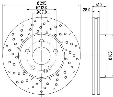 Bremsscheibe Vorderachse HELLA 8DD 355 129-681 Bild Bremsscheibe Vorderachse HELLA 8DD 355 129-681