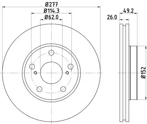 Bremsscheibe HELLA 8DD 355 119-661 Bild Bremsscheibe HELLA 8DD 355 119-661
