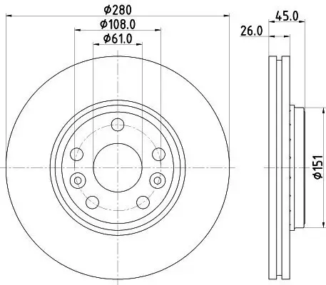 Bremsscheibe HELLA 8DD 355 119-691 Bild Bremsscheibe HELLA 8DD 355 119-691