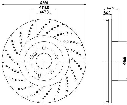 Bremsscheibe Vorderachse HELLA 8DD 355 125-361 Bild Bremsscheibe Vorderachse HELLA 8DD 355 125-361