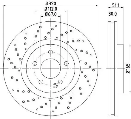 Bremsscheibe Vorderachse HELLA 8DD 355 120-351 Bild Bremsscheibe Vorderachse HELLA 8DD 355 120-351
