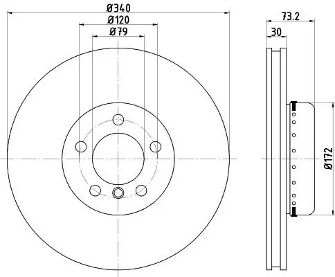 Bremsscheibe HELLA 8DD 355 120-811 Bild Bremsscheibe HELLA 8DD 355 120-811