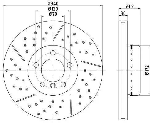 Bremsscheibe HELLA 8DD 355 120-821 Bild Bremsscheibe HELLA 8DD 355 120-821