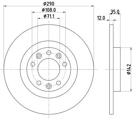 Bremsscheibe HELLA 8DD 355 120-421 Bild Bremsscheibe HELLA 8DD 355 120-421