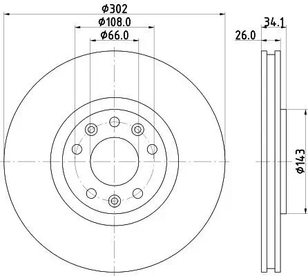 Bremsscheibe HELLA 8DD 355 120-501 Bild Bremsscheibe HELLA 8DD 355 120-501