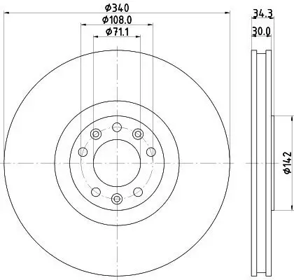 Bremsscheibe Vorderachse HELLA 8DD 355 120-511 Bild Bremsscheibe Vorderachse HELLA 8DD 355 120-511