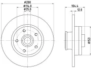 Bremsscheibe Hinterachse HELLA 8DD 355 125-281