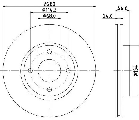 Bremsscheibe Vorderachse HELLA 8DD 355 120-591 Bild Bremsscheibe Vorderachse HELLA 8DD 355 120-591