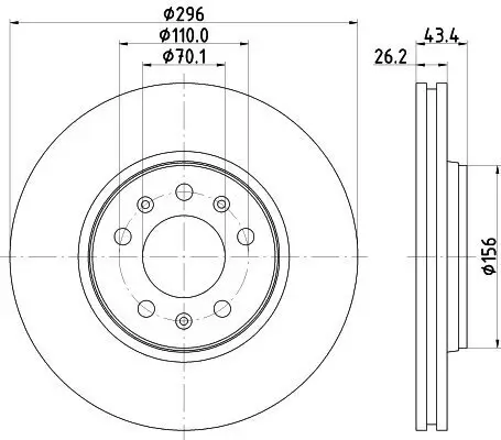 Bremsscheibe HELLA 8DD 355 122-371 Bild Bremsscheibe HELLA 8DD 355 122-371
