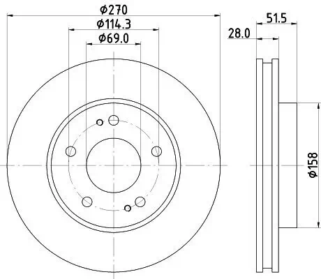 Bremsscheibe HELLA 8DD 355 122-271 Bild Bremsscheibe HELLA 8DD 355 122-271