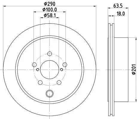 Bremsscheibe Hinterachse HELLA 8DD 355 122-281 Bild Bremsscheibe Hinterachse HELLA 8DD 355 122-281